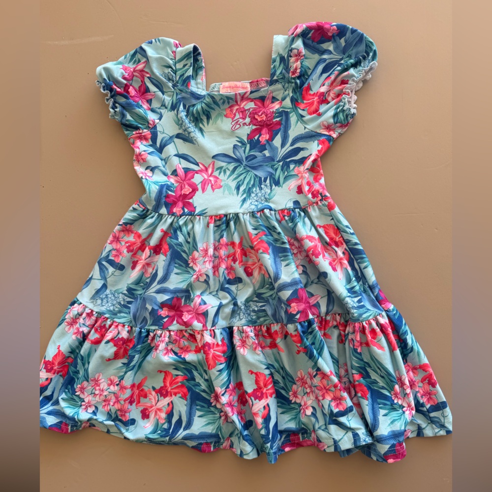 Tommy Bahama Aqua and Pink Floral Swim Top